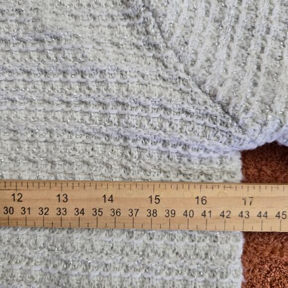 Elie Tahari Womens Chain Embellished Metallic Wool Blend Knit Cardigan Sweater S - Picture 11 of 12